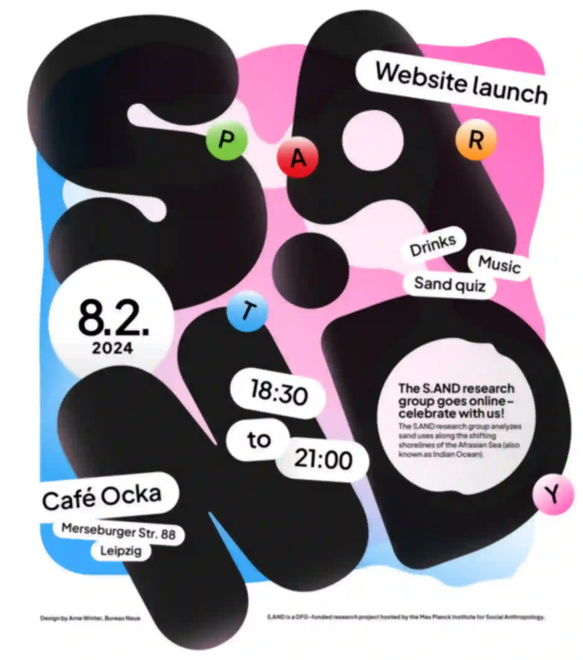 Flyer for the website-launch party